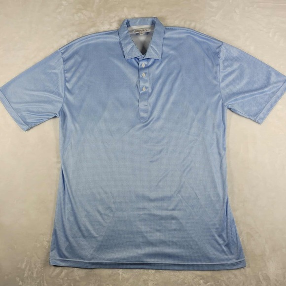 Other - Collars & Co Polo Shirt Men's‎ 3XL Blue Check Dress Collar Performance Golf